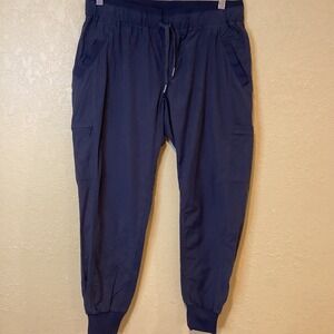Marmot Women's Small Navy Elastic Waist Drawstring Jogger pants, Front‎ Pockets